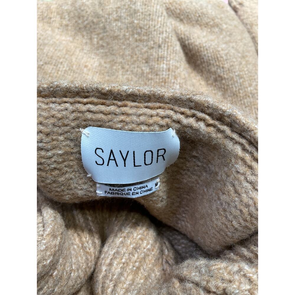 Saylor 'Angelle' Tan Acrylic Sweater Dress Size M - Picture 4 of 5